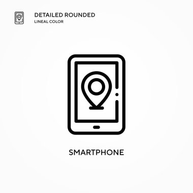 Akıllı telefon vektör simgesi. Modern vektör illüstrasyon kavramları. Düzenlemesi ve kişiselleştirmesi kolay.