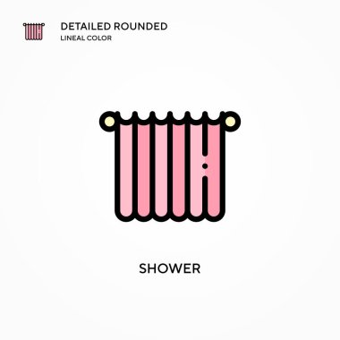 Duş vektör simgesi. Modern vektör illüstrasyon kavramları. Düzenlemesi ve kişiselleştirmesi kolay.