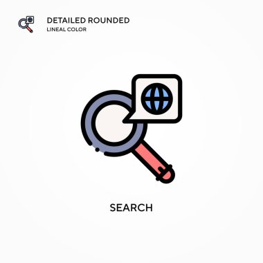 Arama vektör simgesi. Modern vektör illüstrasyon kavramları. Düzenlemesi ve kişiselleştirmesi kolay.