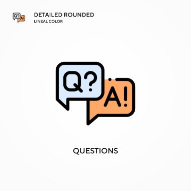 Soru vektör simgesi. Modern vektör illüstrasyon kavramları. Düzenlemesi ve kişiselleştirmesi kolay.