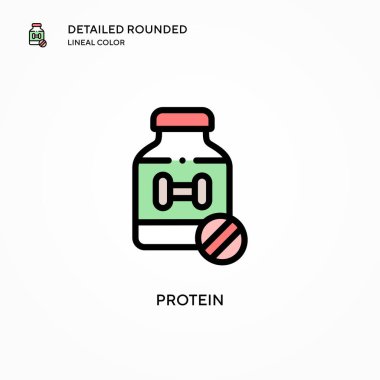 Protein vektör simgesi. Modern vektör illüstrasyon kavramları. Düzenlemesi ve kişiselleştirmesi kolay.
