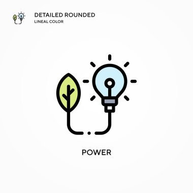 Güç vektör simgesi. Modern vektör illüstrasyon kavramları. Düzenlemesi ve kişiselleştirmesi kolay.