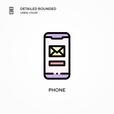 Telefon vektör simgesi. Modern vektör illüstrasyon kavramları. Düzenlemesi ve kişiselleştirmesi kolay.