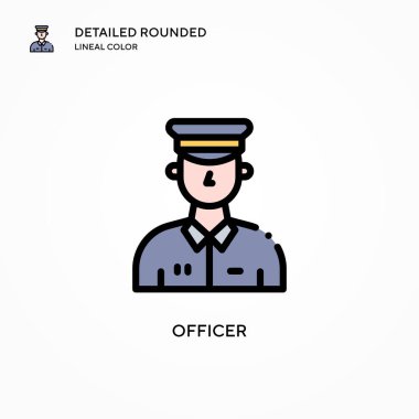 Subay vektör simgesi. Modern vektör illüstrasyon kavramları. Düzenlemesi ve kişiselleştirmesi kolay.