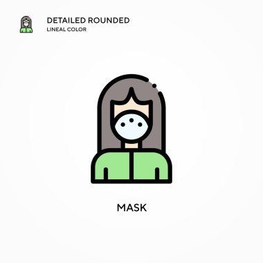 Maske vektör simgesi. Modern vektör illüstrasyon kavramları. Düzenlemesi ve kişiselleştirmesi kolay.