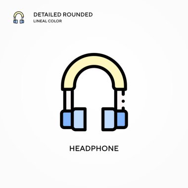 Kulaklık vektör simgesi. Modern vektör illüstrasyon kavramları. Düzenlemesi ve kişiselleştirmesi kolay.
