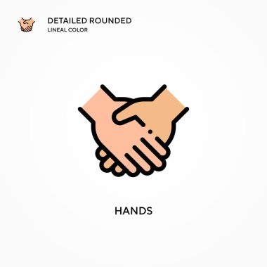 Eller vektör simgesi. Modern vektör illüstrasyon kavramları. Düzenlemesi ve kişiselleştirmesi kolay.