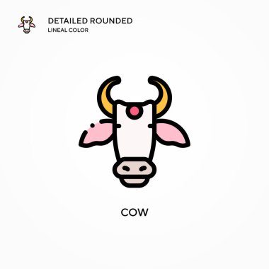 İnek vektör simgesi. Modern vektör illüstrasyon kavramları. Düzenlemesi ve kişiselleştirmesi kolay.
