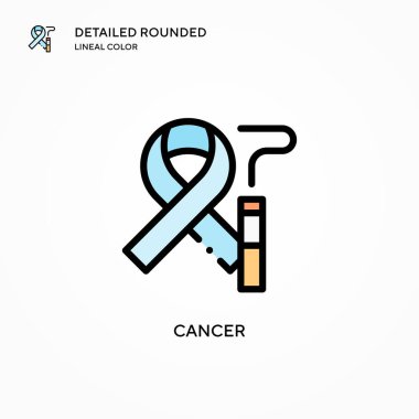 Kanser vektör ikonu. Modern vektör illüstrasyon kavramları. Düzenlemesi ve kişiselleştirmesi kolay.