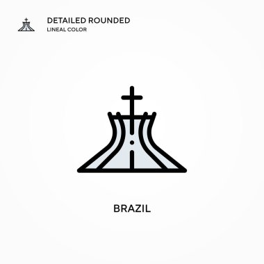 Brezilya vektör ikonu. Modern vektör illüstrasyon kavramları. Düzenlemesi ve kişiselleştirmesi kolay.
