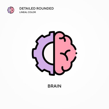 Beyin vektör simgesi. Modern vektör illüstrasyon kavramları. Düzenlemesi ve kişiselleştirmesi kolay.