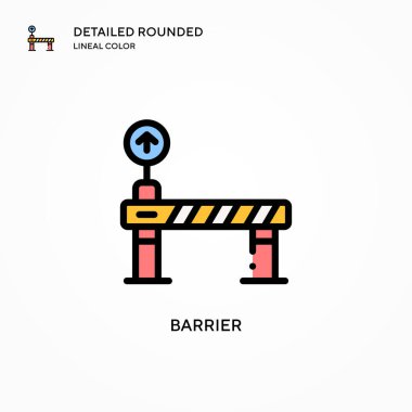 Bariyer vektör simgesi. Modern vektör illüstrasyon kavramları. Düzenlemesi ve kişiselleştirmesi kolay.