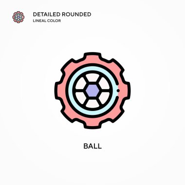 Top vektör simgesi. Modern vektör illüstrasyon kavramları. Düzenlemesi ve kişiselleştirmesi kolay.