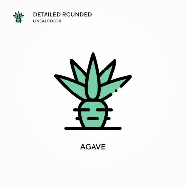 Agave vektör simgesi. Modern vektör illüstrasyon kavramları. Düzenlemesi ve kişiselleştirmesi kolay.