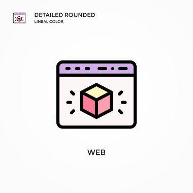Web vektör simgesi. Modern vektör illüstrasyon kavramları. Düzenlemesi ve kişiselleştirmesi kolay.
