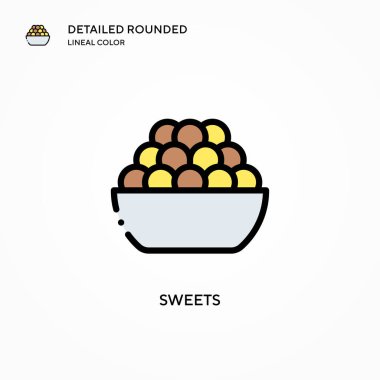 Sweets vektör simgesi. Modern vektör illüstrasyon kavramları. Düzenlemesi ve kişiselleştirmesi kolay.