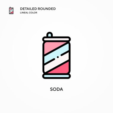 Soda vektör simgesi. Modern vektör illüstrasyon kavramları. Düzenlemesi ve kişiselleştirmesi kolay.