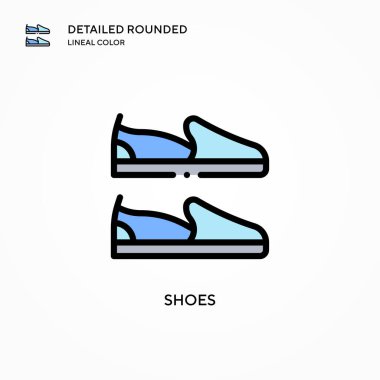 Ayakkabı vektör simgesi. Modern vektör illüstrasyon kavramları. Düzenlemesi ve kişiselleştirmesi kolay.