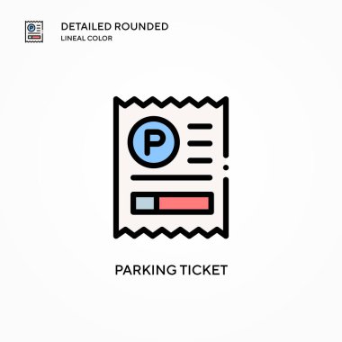 Park bileti vektör simgesi. Modern vektör illüstrasyon kavramları. Düzenlemesi ve kişiselleştirmesi kolay.