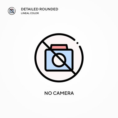 Kamera vektör simgesi yok. Modern vektör illüstrasyon kavramları. Düzenlemesi ve kişiselleştirmesi kolay.