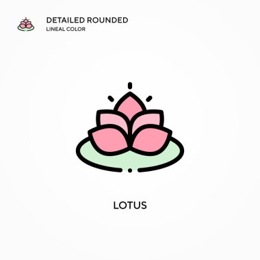 Lotus vektör simgesi. Modern vektör illüstrasyon kavramları. Düzenlemesi ve kişiselleştirmesi kolay.