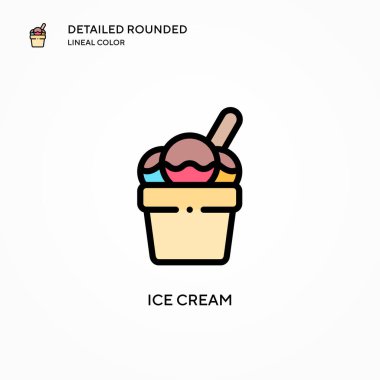 Dondurma vektör simgesi. Modern vektör illüstrasyon kavramları. Düzenlemesi ve kişiselleştirmesi kolay.