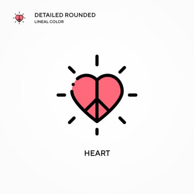 Kalp vektör simgesi. Modern vektör illüstrasyon kavramları. Düzenlemesi ve kişiselleştirmesi kolay.