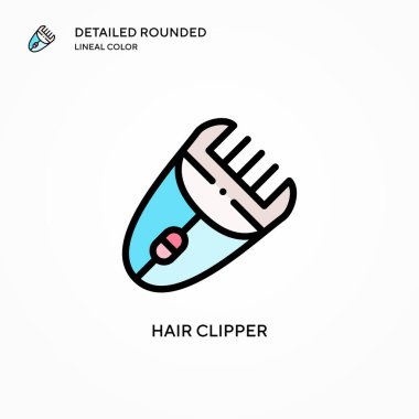 Saç kırpıcı vektör simgesi. Modern vektör illüstrasyon kavramları. Düzenlemesi ve kişiselleştirmesi kolay.