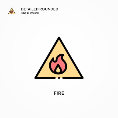 Vektör simgesini ateşle. Modern vektör illüstrasyon kavramları. Düzenlemesi ve kişiselleştirmesi kolay.