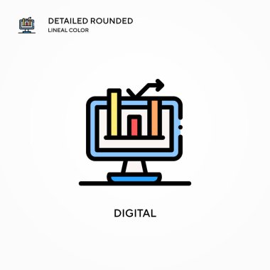 Dijital vektör simgesi. Modern vektör illüstrasyon kavramları. Düzenlemesi ve kişiselleştirmesi kolay.