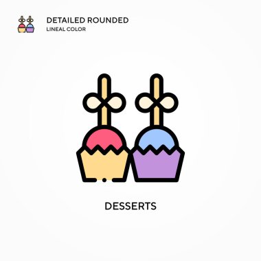 Tatlı vektör simgesi. Modern vektör illüstrasyon kavramları. Düzenlemesi ve kişiselleştirmesi kolay.