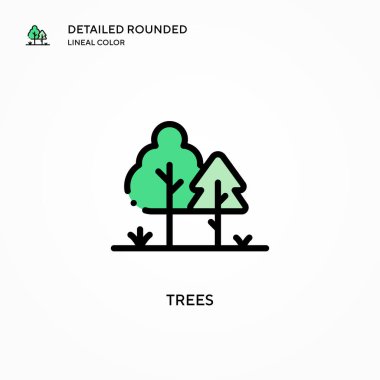 Ağaçların vektör simgesi. Modern vektör illüstrasyon kavramları. Düzenlemesi ve kişiselleştirmesi kolay.