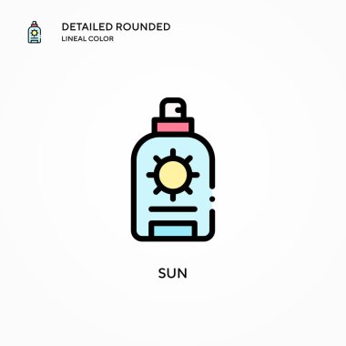 Güneş vektör simgesi. Modern vektör illüstrasyon kavramları. Düzenlemesi ve kişiselleştirmesi kolay.