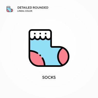 Çorap vektör ikonu. Modern vektör illüstrasyon kavramları. Düzenlemesi ve kişiselleştirmesi kolay.