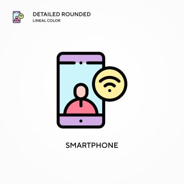 Akıllı telefon vektör simgesi. Modern vektör illüstrasyon kavramları. Düzenlemesi ve kişiselleştirmesi kolay.