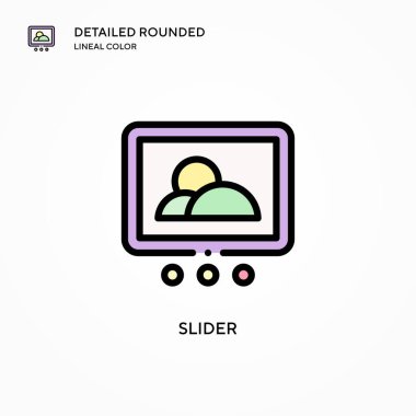 Kaydırıcı vektör simgesi. Modern vektör illüstrasyon kavramları. Düzenlemesi ve kişiselleştirmesi kolay.