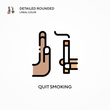 Sigara içmeyi bırak vektör simgesi. Modern vektör illüstrasyon kavramları. Düzenlemesi ve kişiselleştirmesi kolay.