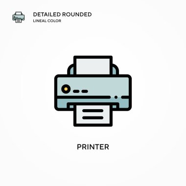 Yazıcı vektör simgesi. Modern vektör illüstrasyon kavramları. Düzenlemesi ve kişiselleştirmesi kolay.
