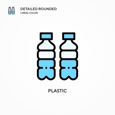 Plastik vektör simgesi. Modern vektör illüstrasyon kavramları. Düzenlemesi ve kişiselleştirmesi kolay.