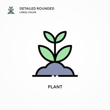 Bitki vektör simgesi. Modern vektör illüstrasyon kavramları. Düzenlemesi ve kişiselleştirmesi kolay.