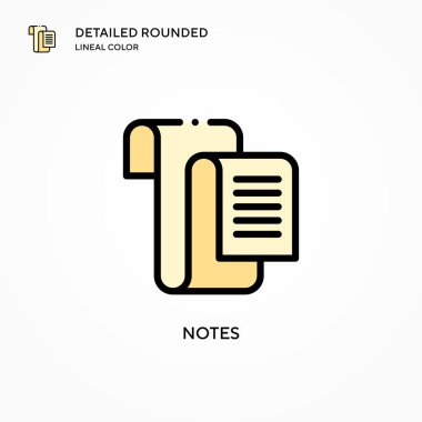 Not vektör simgesi. Modern vektör illüstrasyon kavramları. Düzenlemesi ve kişiselleştirmesi kolay.