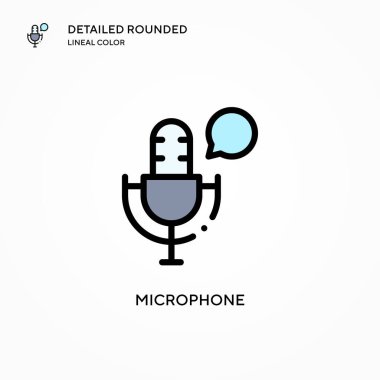 Mikrofon vektör simgesi. Modern vektör illüstrasyon kavramları. Düzenlemesi ve kişiselleştirmesi kolay.