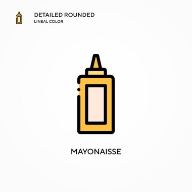 Mayonaisse vektör simgesi. Modern vektör illüstrasyon kavramları. Düzenlemesi ve kişiselleştirmesi kolay.