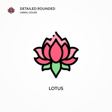 Lotus vektör simgesi. Modern vektör illüstrasyon kavramları. Düzenlemesi ve kişiselleştirmesi kolay.