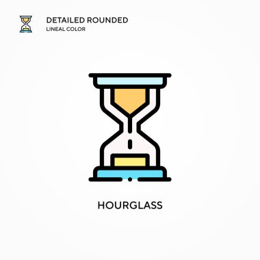 Kum saati vektör simgesi. Modern vektör illüstrasyon kavramları. Düzenlemesi ve kişiselleştirmesi kolay.