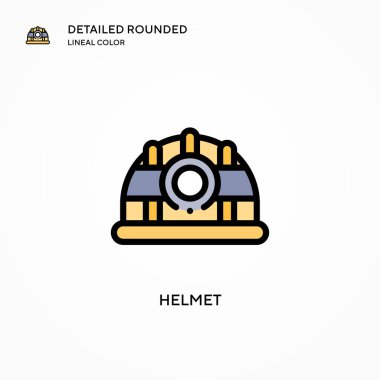 Miğfer vektör simgesi. Modern vektör illüstrasyon kavramları. Düzenlemesi ve kişiselleştirmesi kolay.