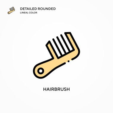 Saç fırçası vektör simgesi. Modern vektör illüstrasyon kavramları. Düzenlemesi ve kişiselleştirmesi kolay.