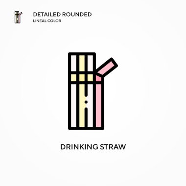 Saman vektör simgesi içmek. Modern vektör illüstrasyon kavramları. Düzenlemesi ve kişiselleştirmesi kolay.