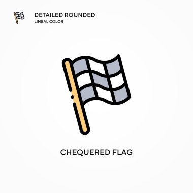 Damalı bayrak vektör simgesi. Modern vektör illüstrasyon kavramları. Düzenlemesi ve kişiselleştirmesi kolay.