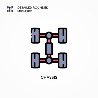 Chassis vektör simgesi. Modern vektör illüstrasyon kavramları. Düzenlemesi ve kişiselleştirmesi kolay.
